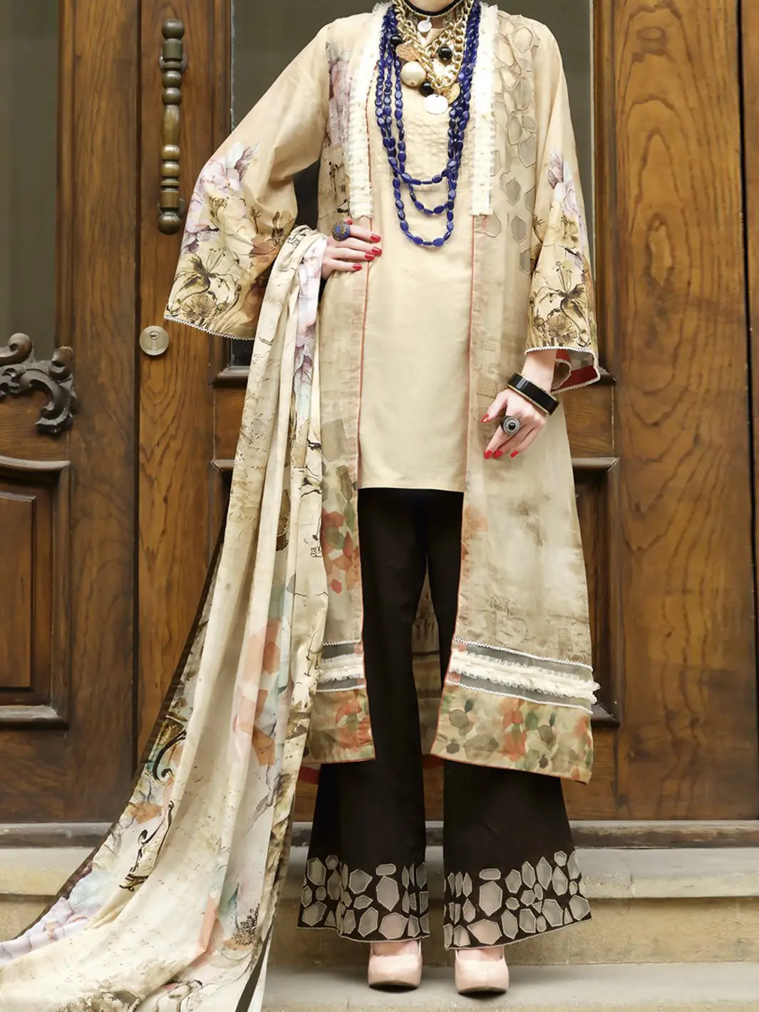 Beige Lawn 2Pc Unstitched - Alp-698 1