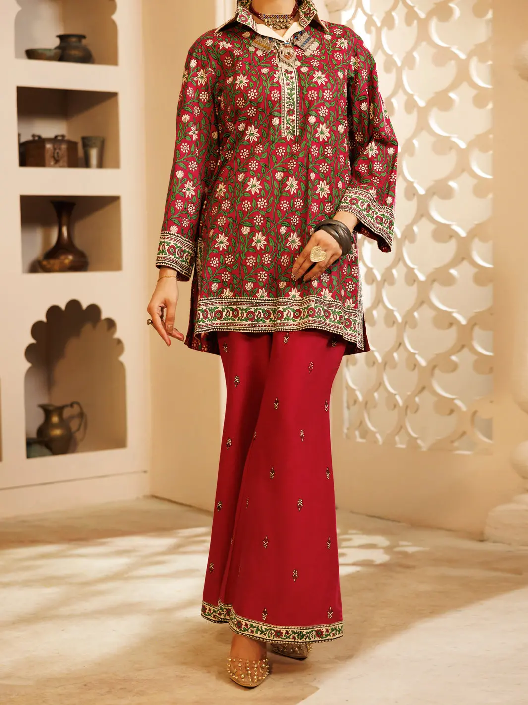 Fuchsia Cambric 2Pc Stitched - Awp-2Ps-Lks-699 1