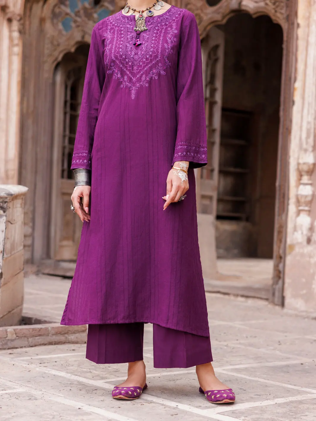 Purple Stripe Dobby Tunic - Awp-Lk-704 1