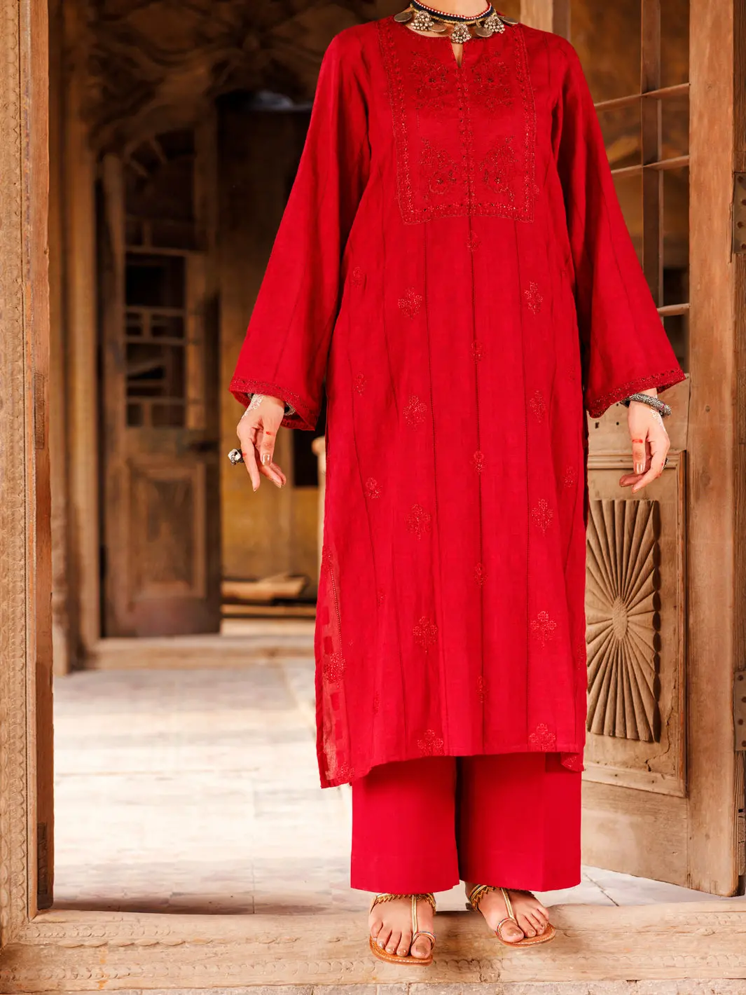 Red Lino Kara Kurti - Awp-Lk-707A 1