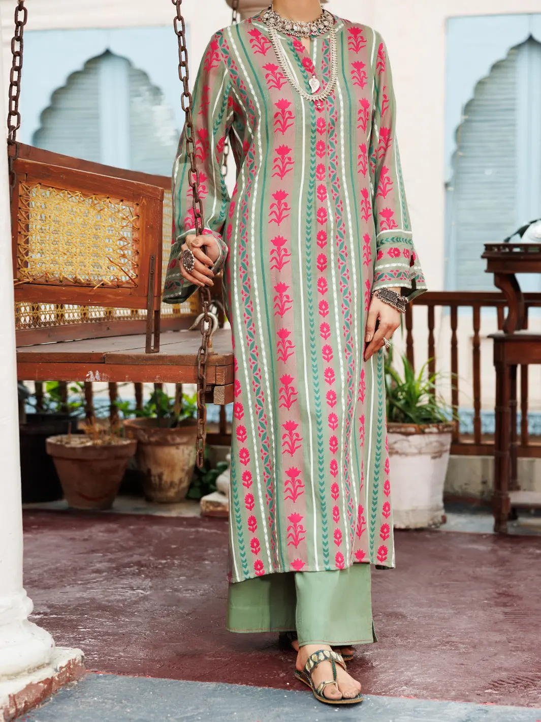 Pistachio Green Yarn Dyed Tunic - Awp-Lk-720 1