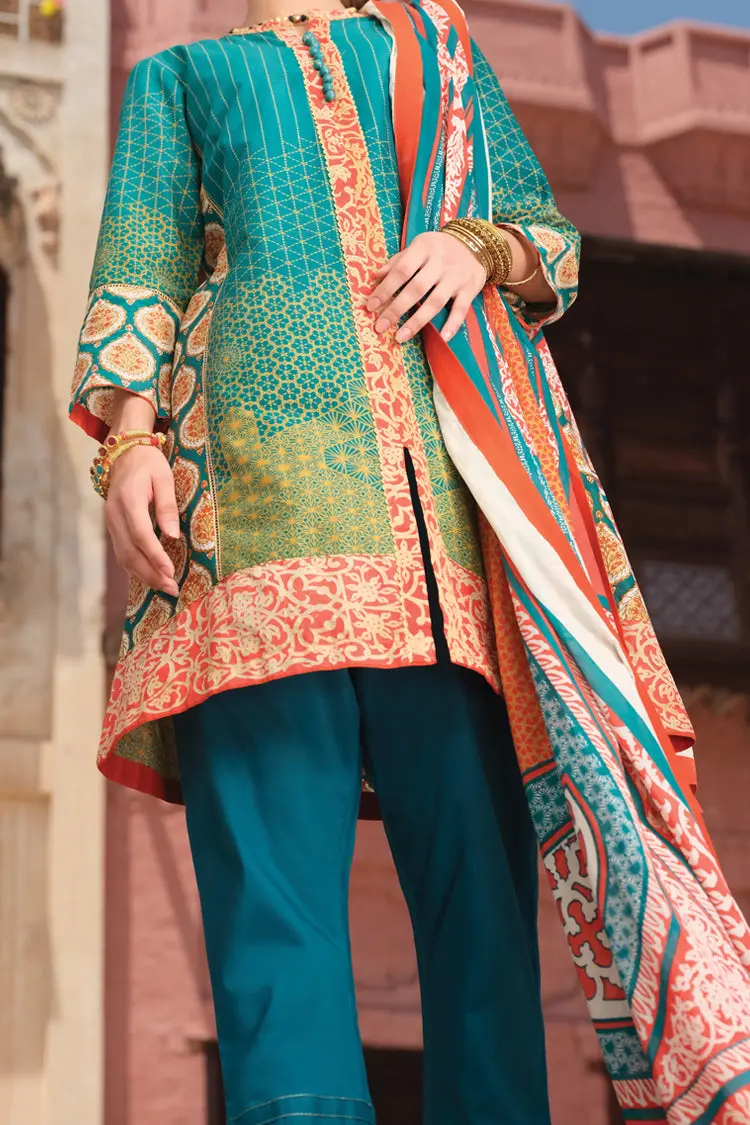 Teal Lawn 3Pc Unstitched - Alp-723 1