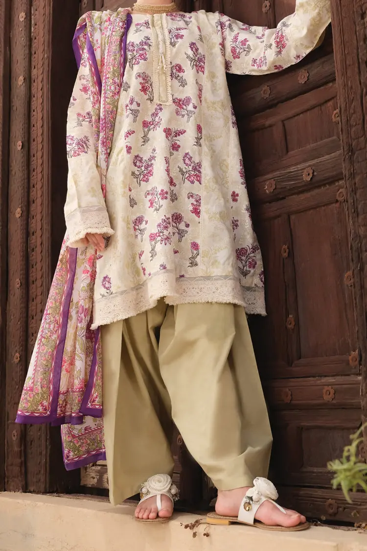 Off White Lawn 3Pc Stitched - Alp-725 1