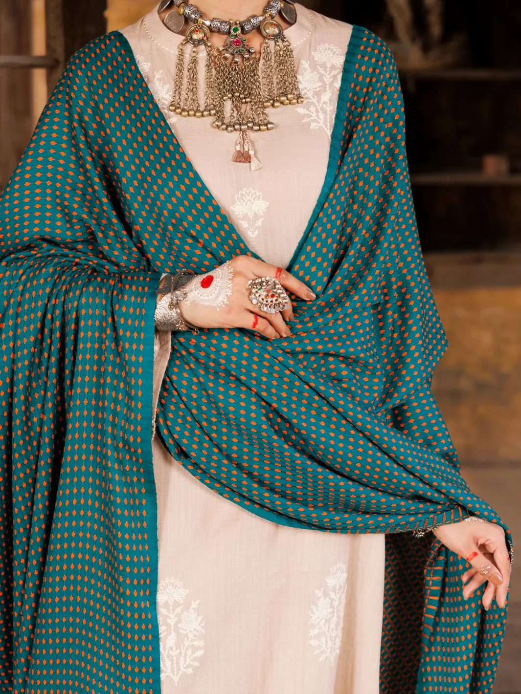 Green Yarn Dyed Shawl - Awp-St-726 1