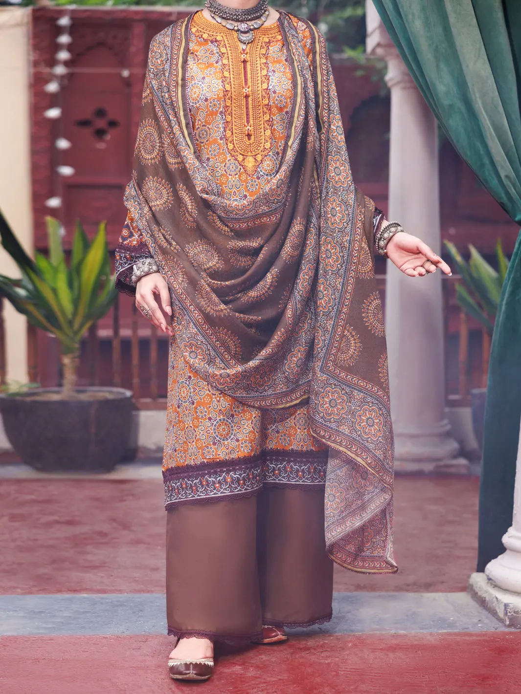 Mustard Cambric 3Pc Unstitched - Awp-3Ps-739B 1