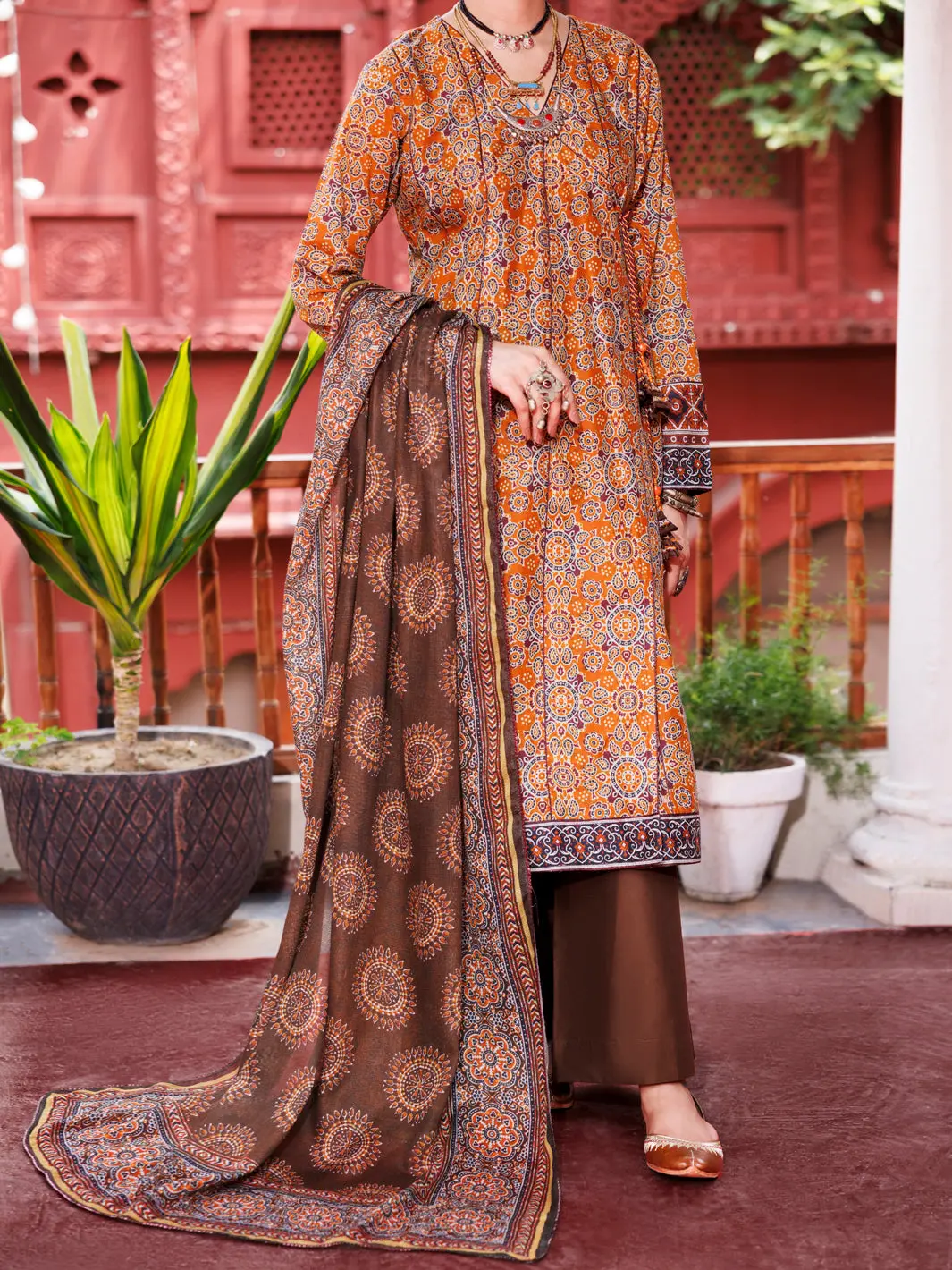 Brown Cambric 3Pc Stitched - Awp-3Ps-739A 1