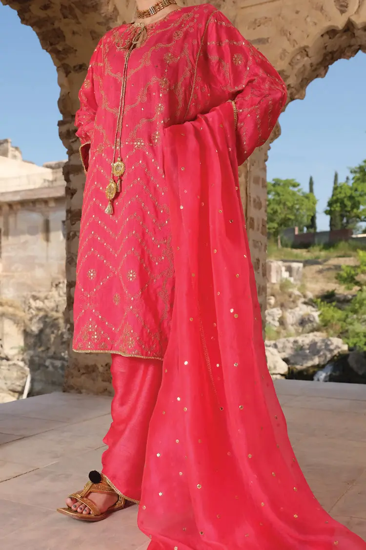 Fuchsia Raw Silk 3Pc Unstitched - Alp-741 1
