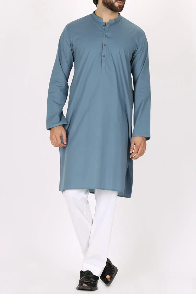 Blue Jacquard Kurta - Al-K-744 1