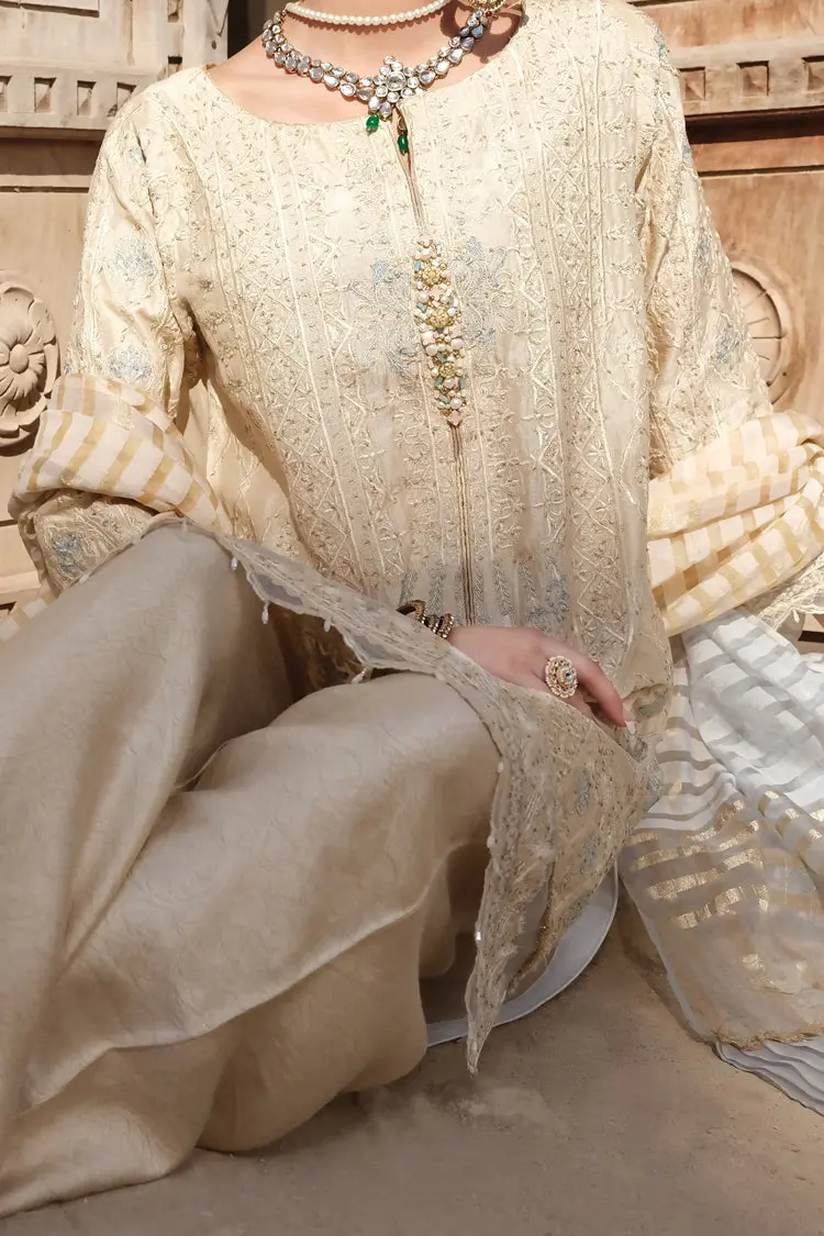 Off White Raw Silk 3Pc Stitched - Alp-745 1