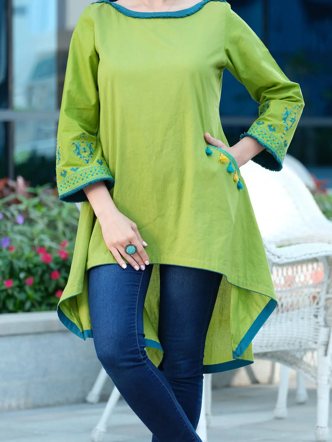 Green Lawn Tunic - Al-Lk-746 1