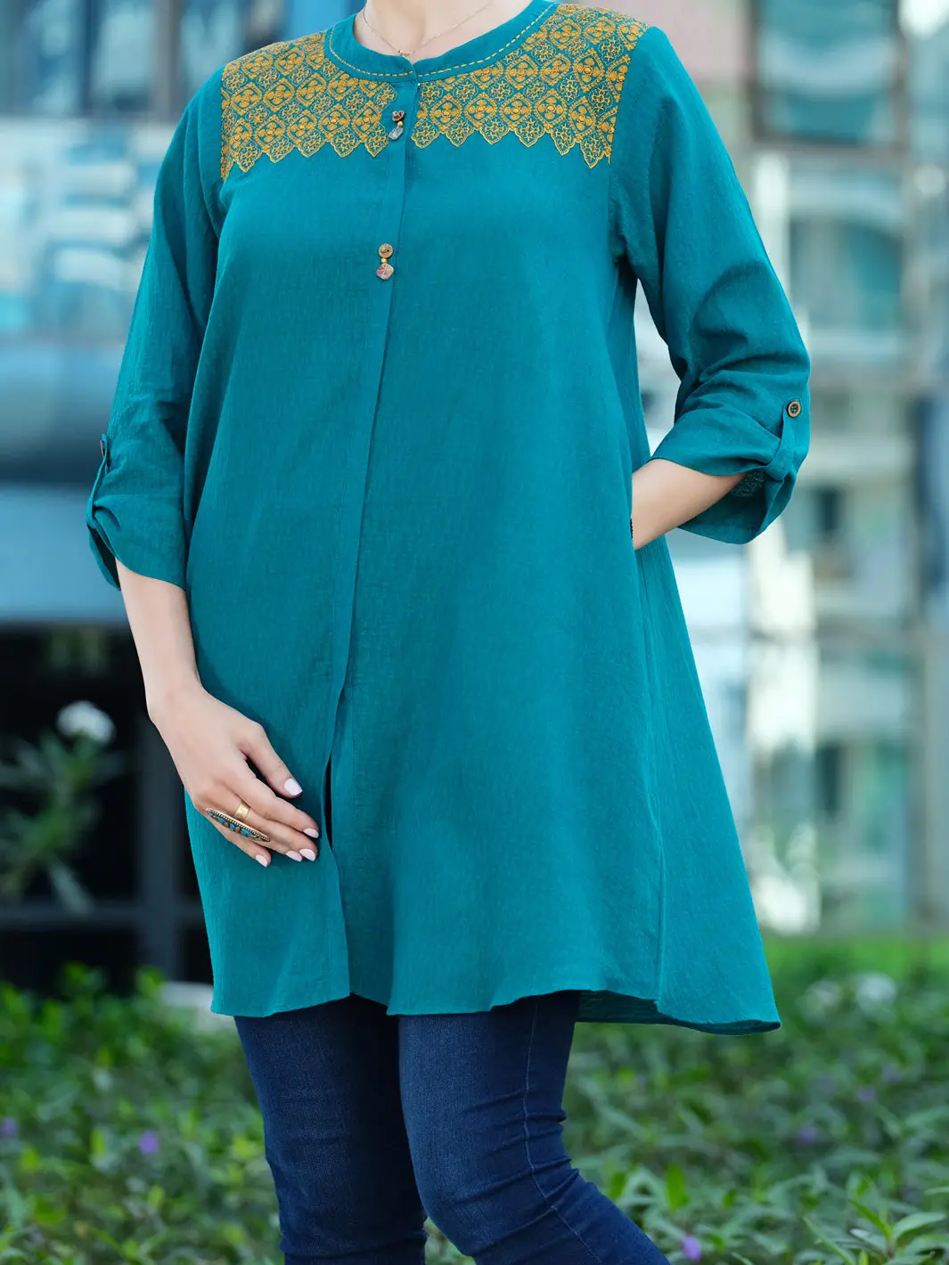 Ferozi Jacquard Tunic - Al-Lk-748 1