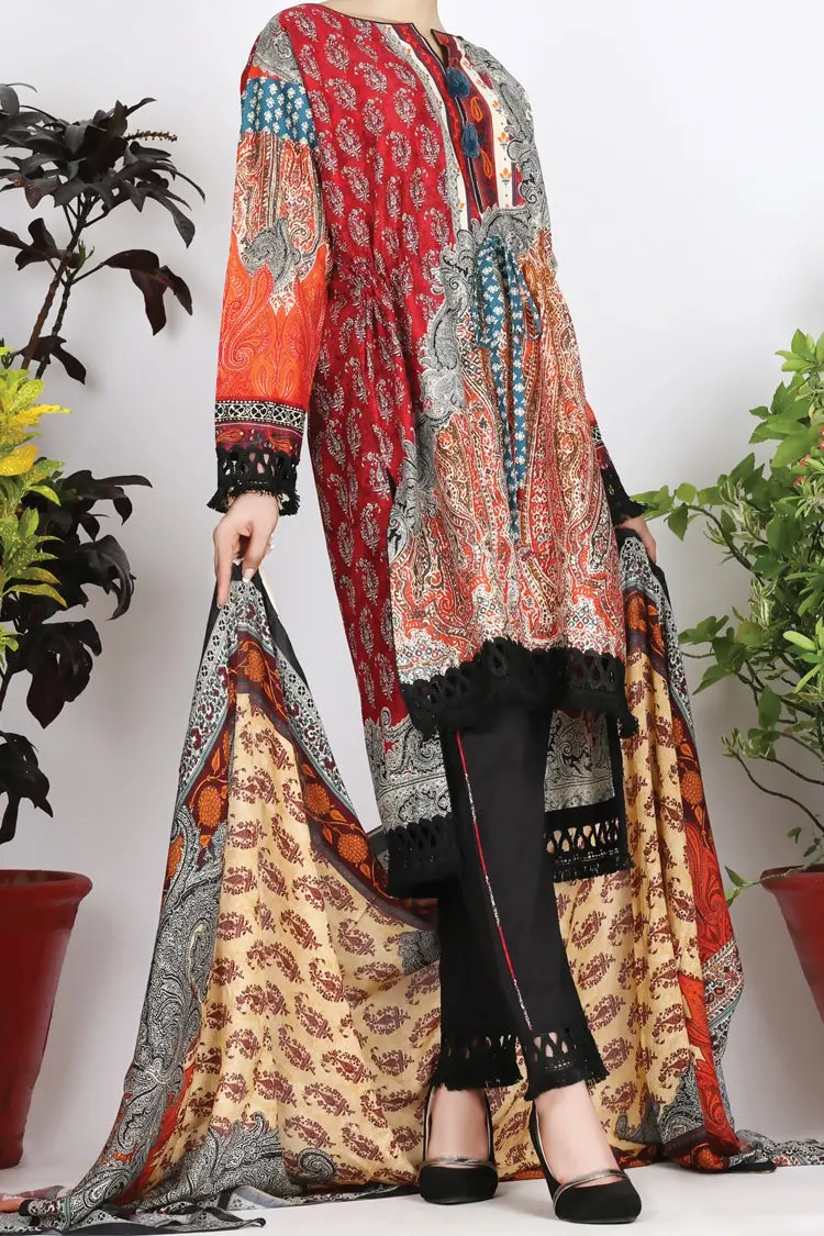 Multicolor Cambric 3Pc Unstitched - Alp-752 1