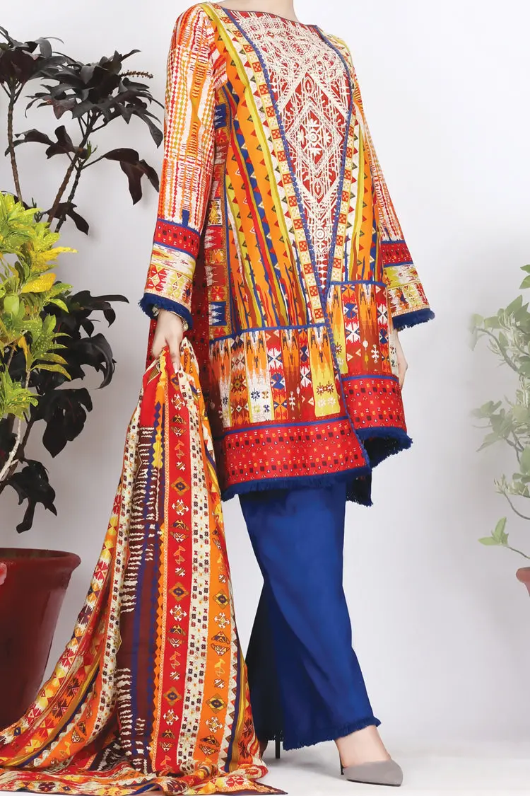 Orange Cambric 3Pc Stitched - Alp-753 1