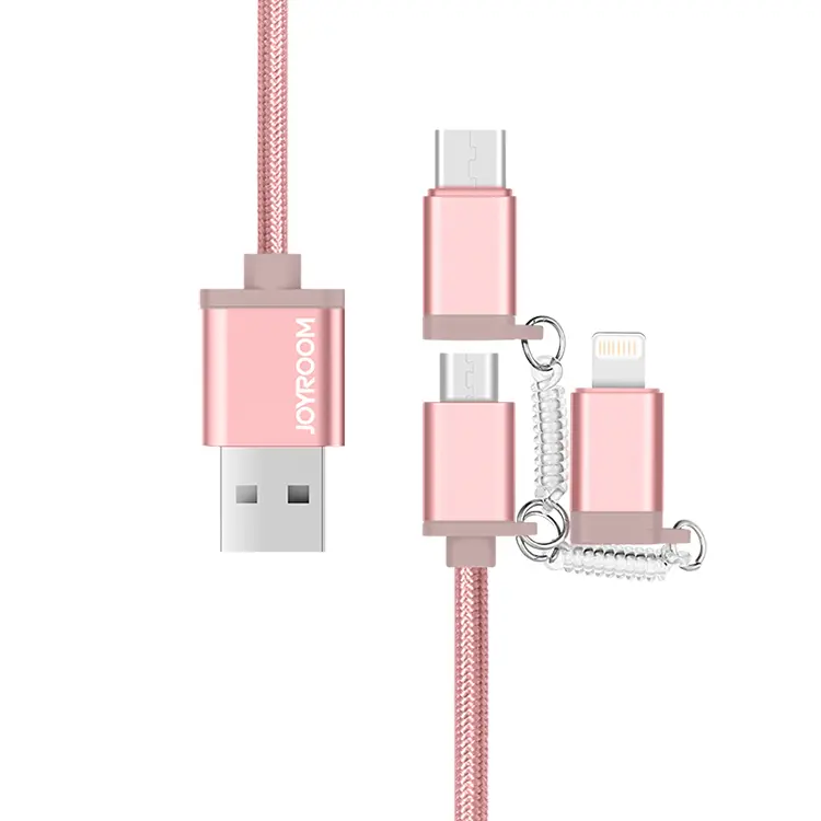 Joyroom 3 In 1 Data Cable, 1.0 Meter S-M321 - Rose Gold 1