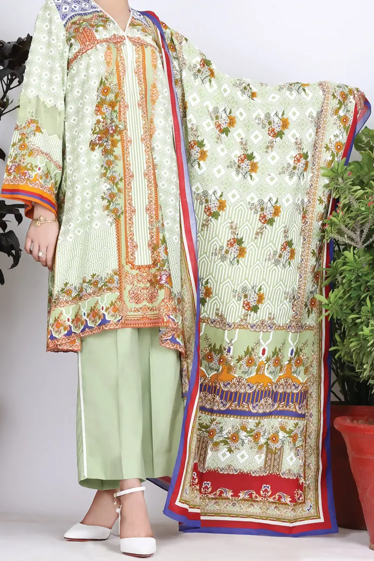 Pista Green Cambric 3Pc Stitched - Alp-762 1