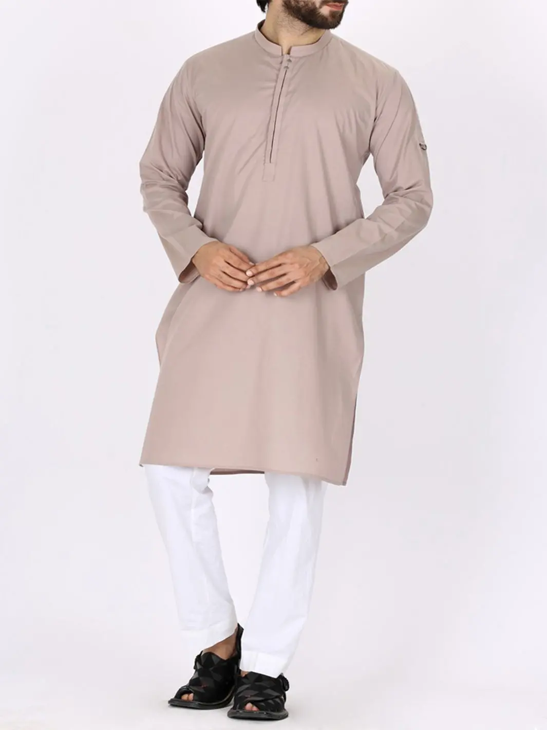 Light Brown Cotton Kurta - Al-K-771 1