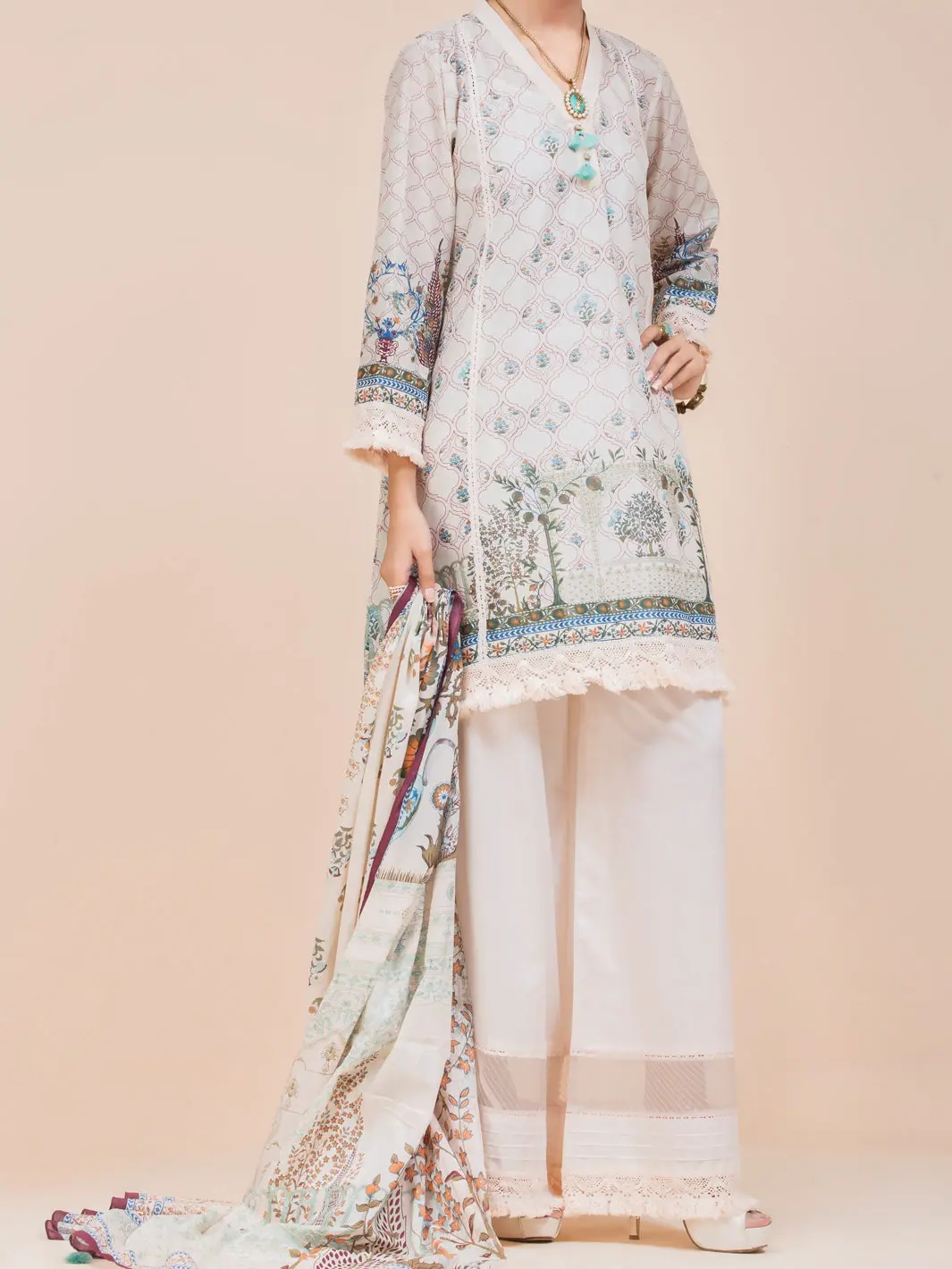 Beige Lawn 3Pc Stitched - Alp-3Ps-781 1