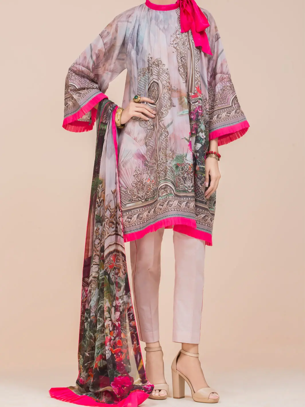 Pink 3Pc Unstitched - Alp-3Ps-789 1