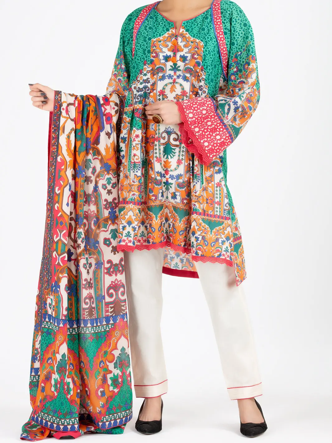 Green Lawn 3Pc Stitched - Alp-3Ps-798 1