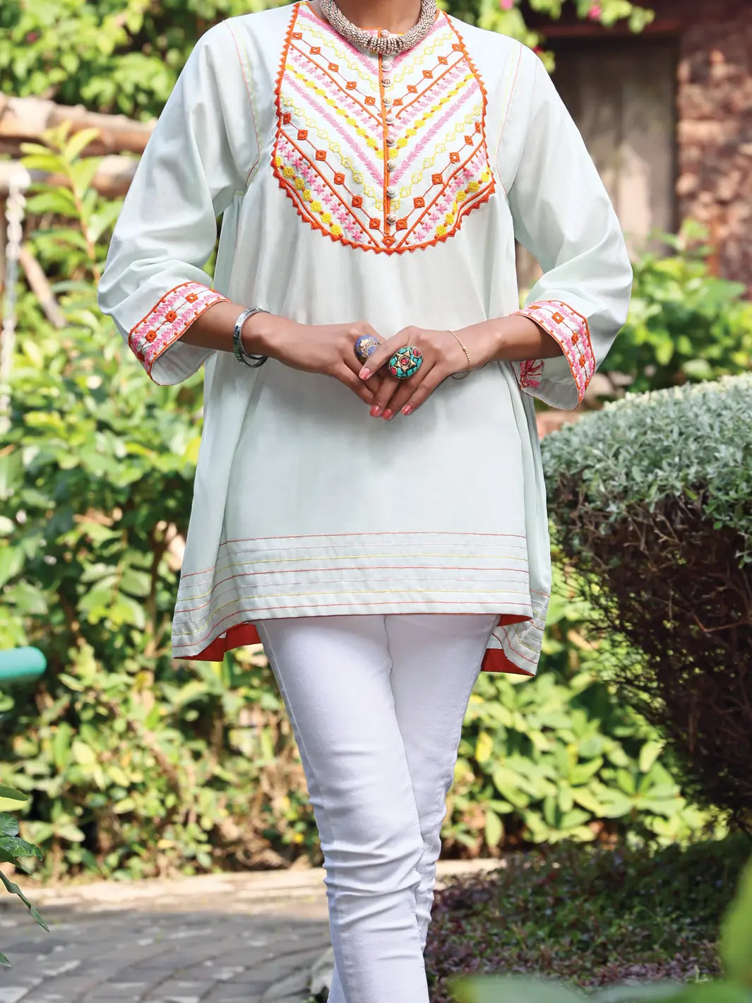 Sky Blue Lawn Tunic - Al-Lk-802 1