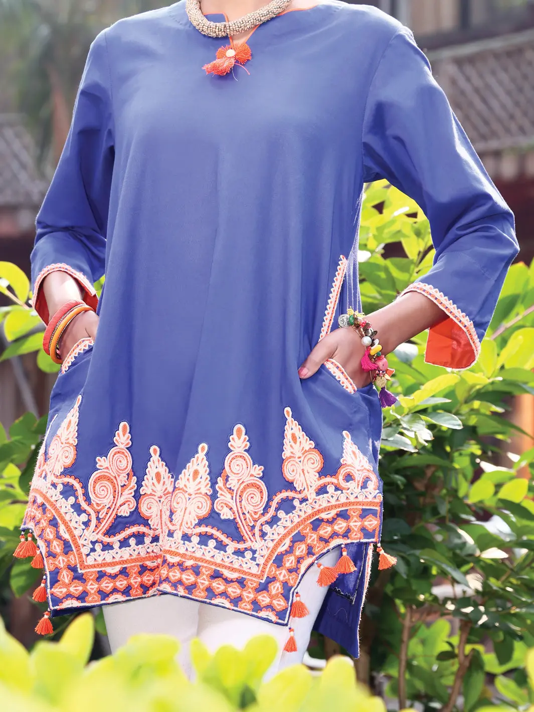 Royal Blue Lawn Tunic - Al-Lk-803 1