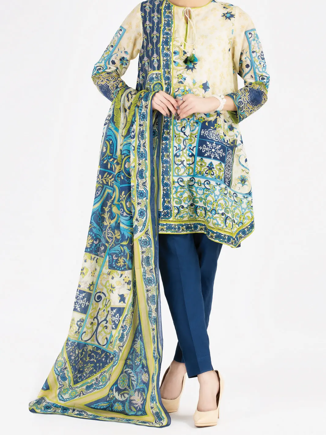 Beige Lawn 3Pc Stitched - Alp-3Ps-805 1