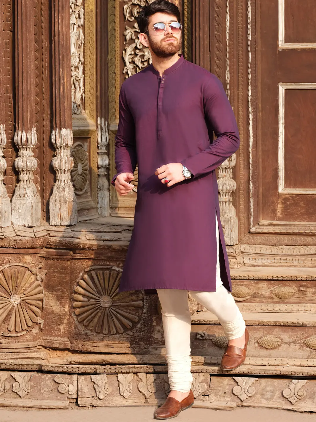 Purple Blended Kurta - Al-K-830 1