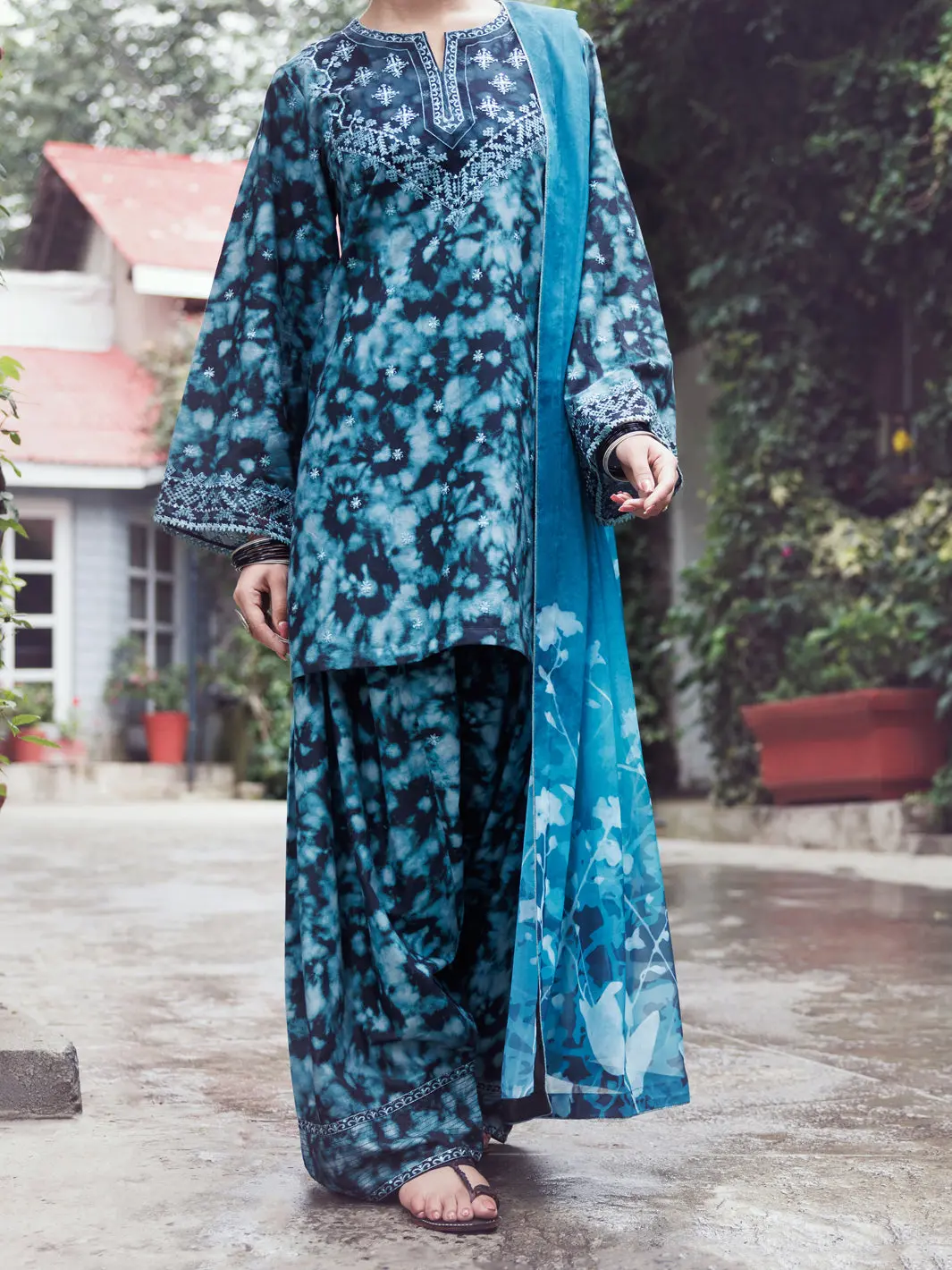 Teal Cambric 3Pc Unstitched - Awp-3Ps-874 1