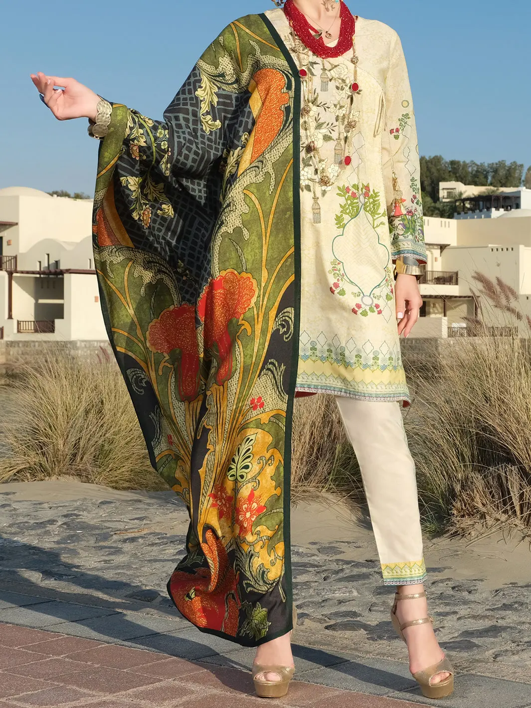 Ivory Lawn 3Pc Unstitched - Alp-3Ps-882 1