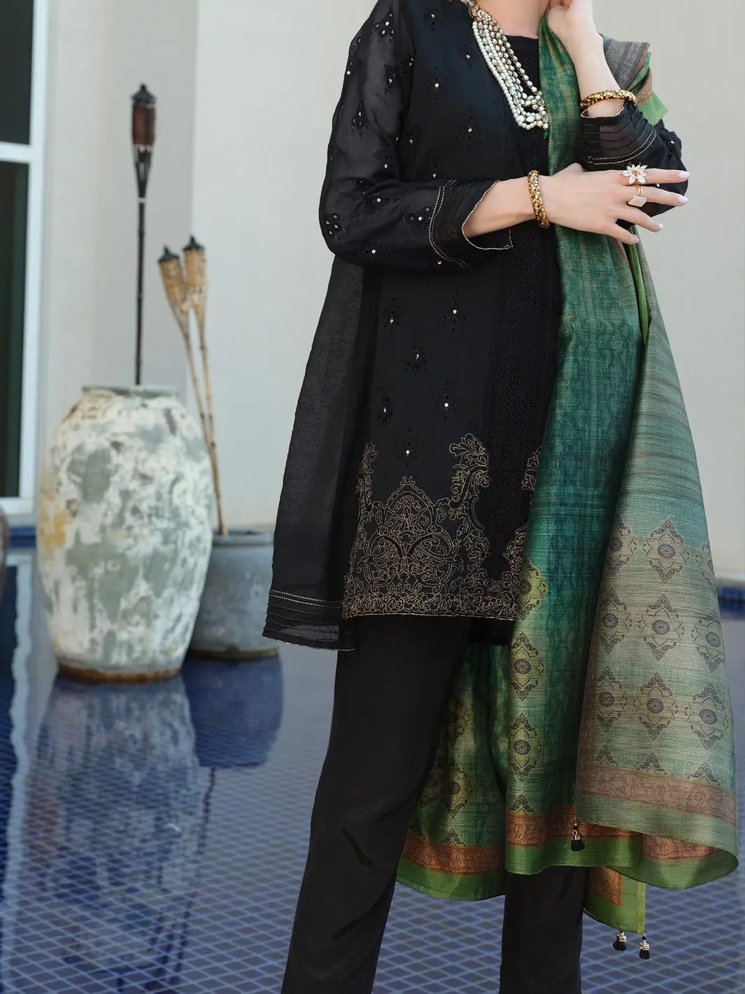 Black Khaddi 3Pc Unstitched - Alp-3Ps-901 1