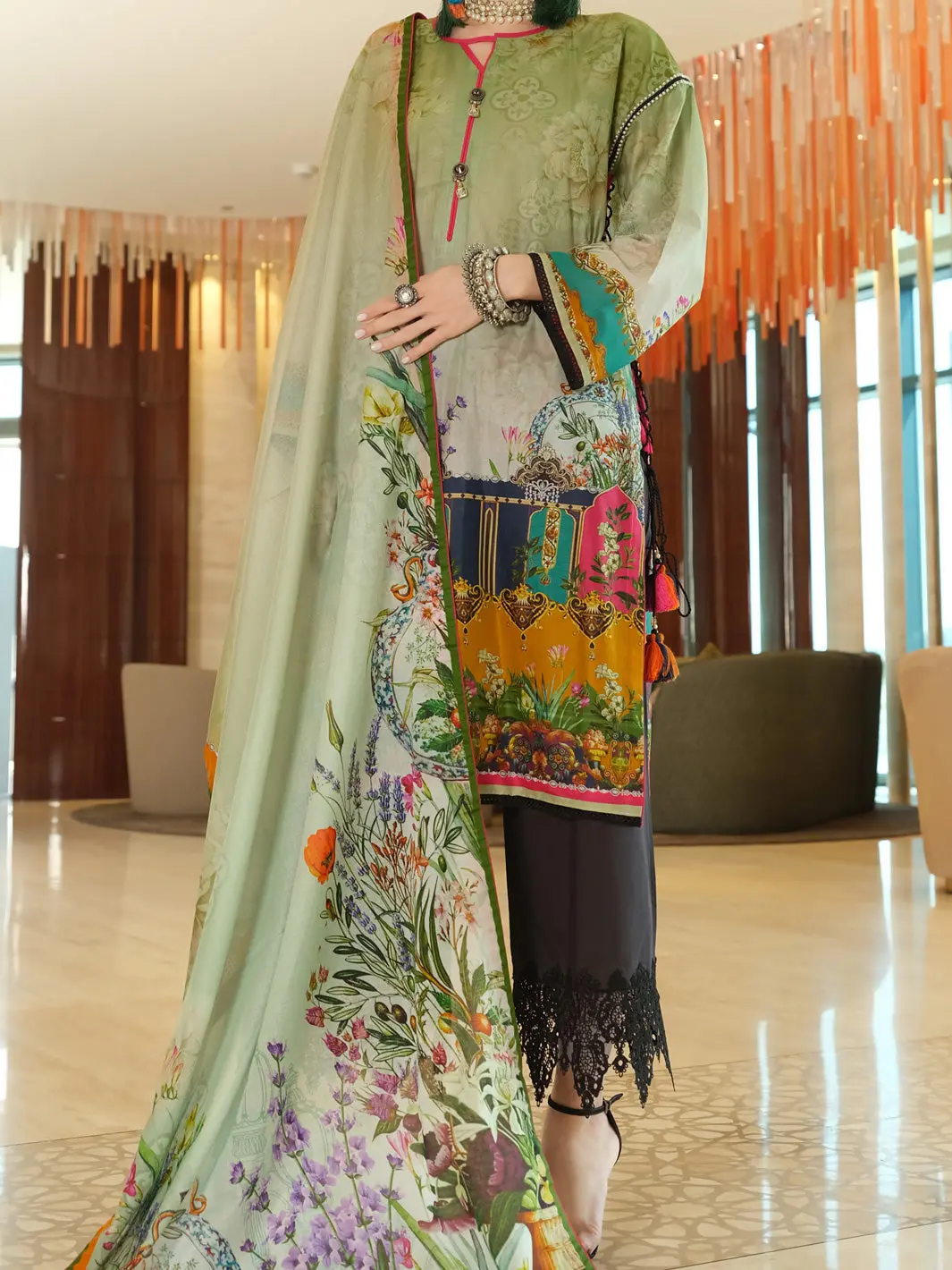 Green Lawn 2Pc Unstitched - Alp-2Ps-913 1