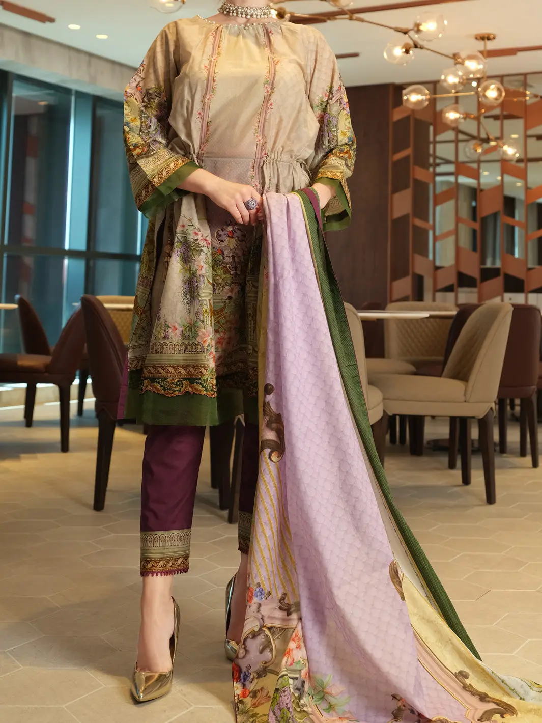 Beige Lawn 2Pc Unstitched - Alp-2Ps-917 1