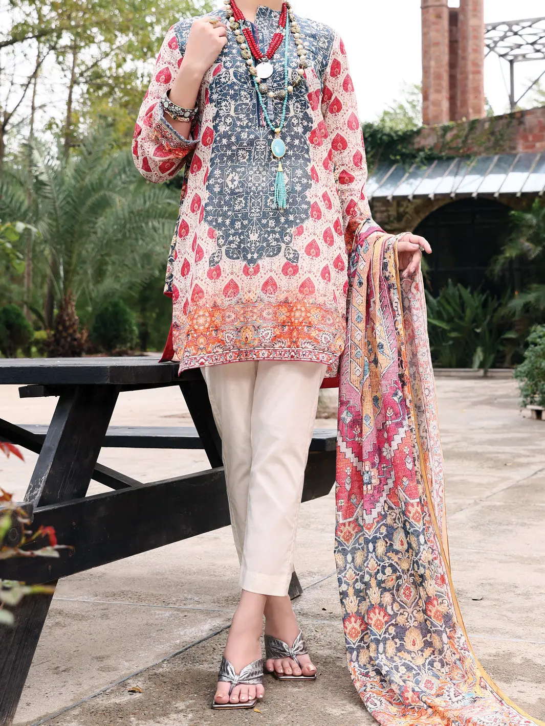 Pink Lawn 3Pc Stitched - Alp-3Ps-926 1