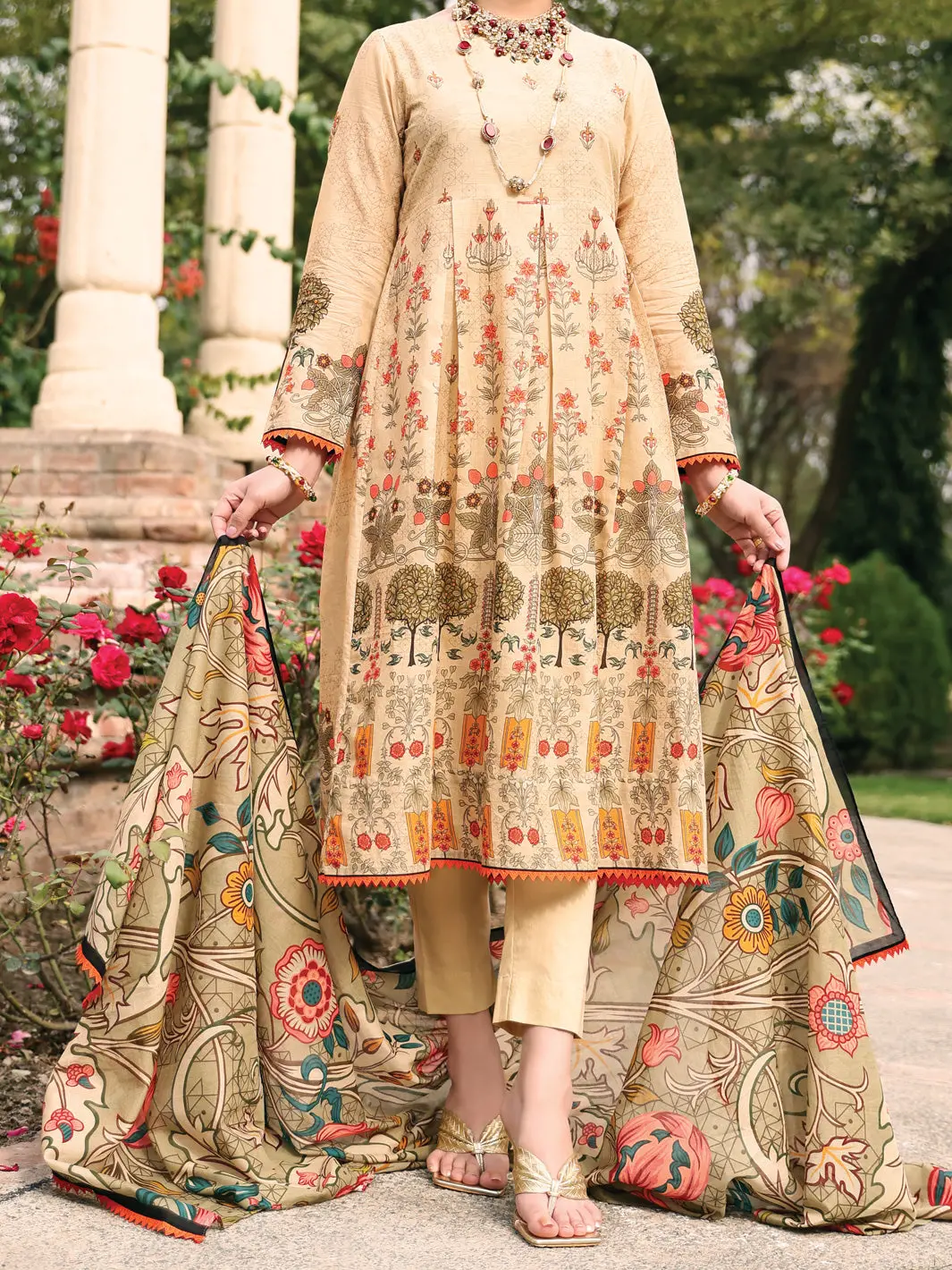 Beige Lawn 3Pc Unstitched - Alp-3Ps-927 1