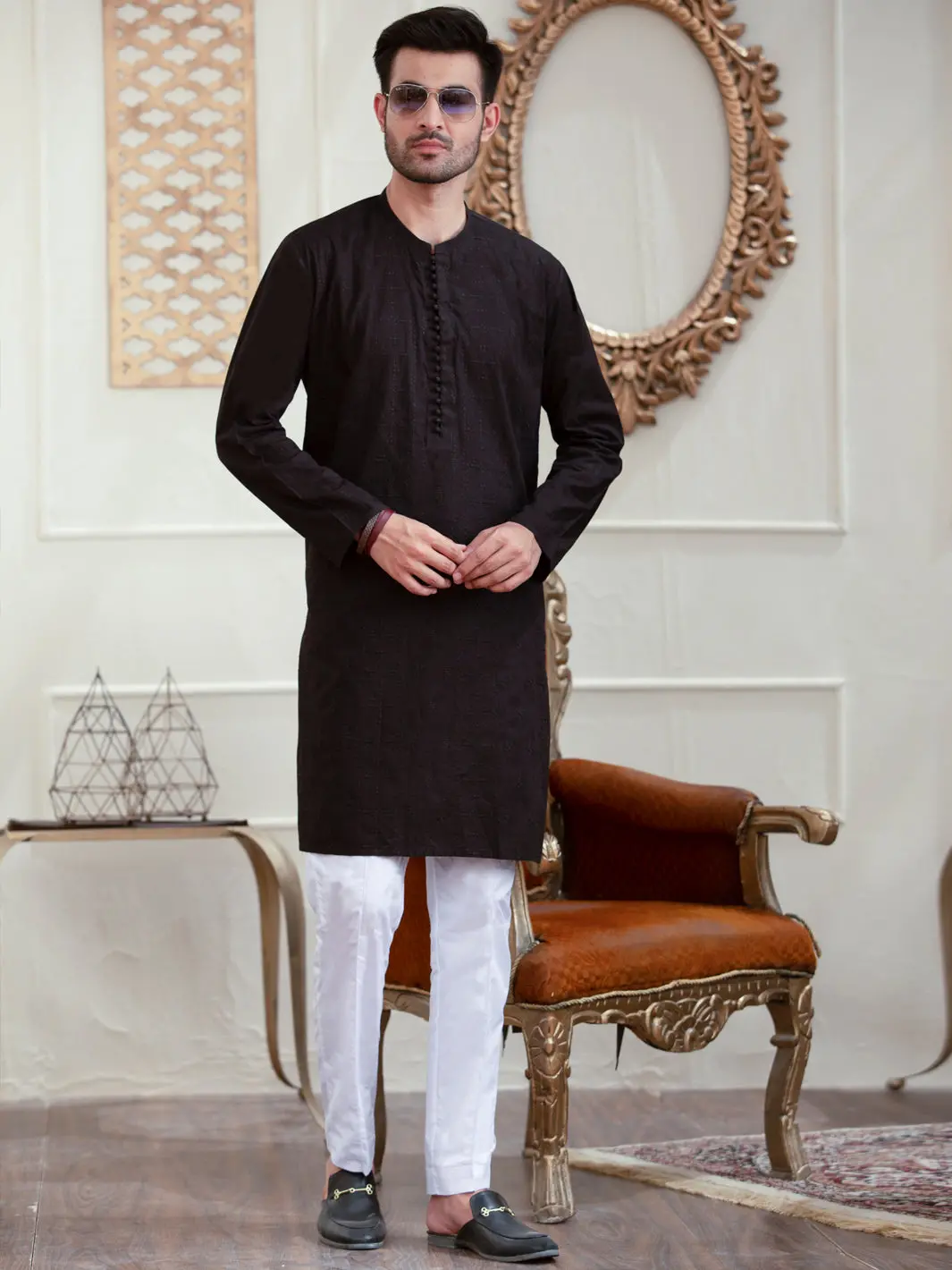 Black Kurta - Al-K-929B 1