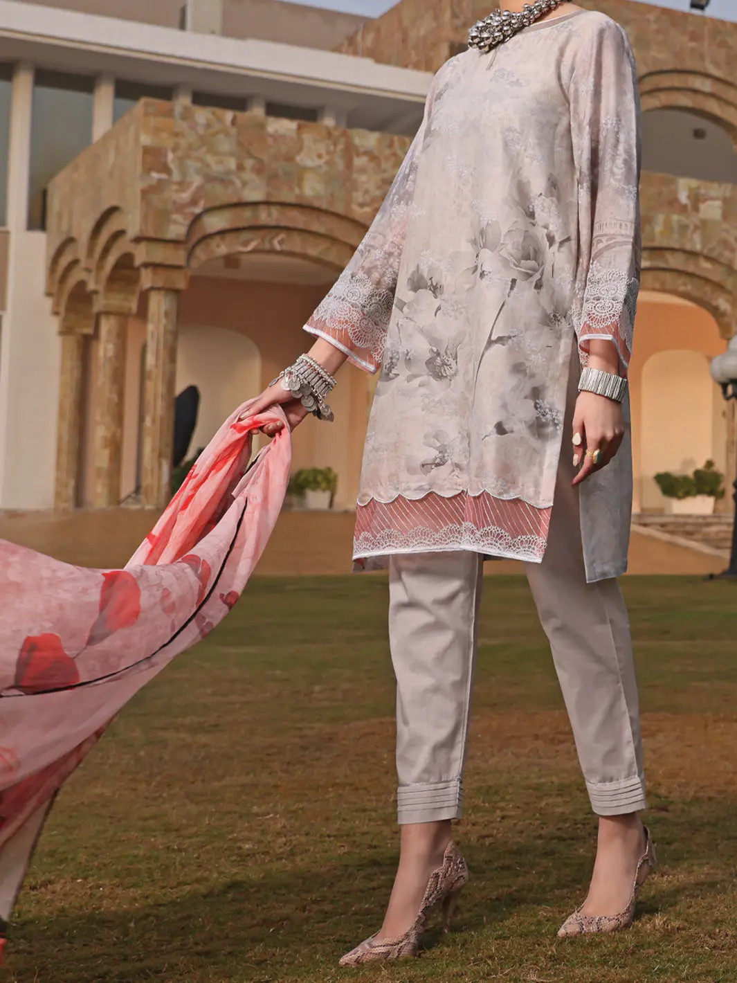 Light Grey Jacquard 3Pc Unstitched - Alp-3Ps-938 1