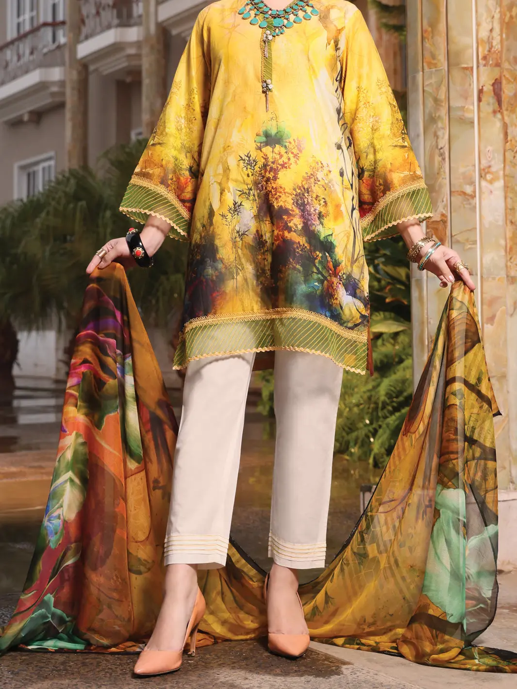 Yellow Lawn 3Pc Unstitched - Alp-3Ps-941 1