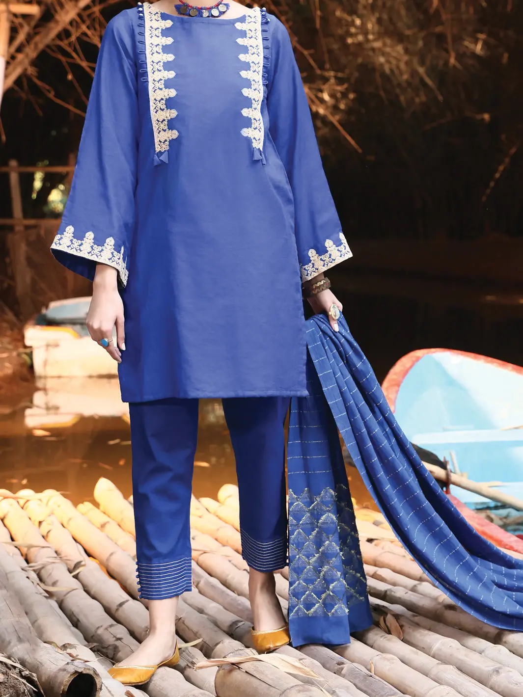 Blue Viscose 3Pc Stitched - Alp-3Ps-951 1