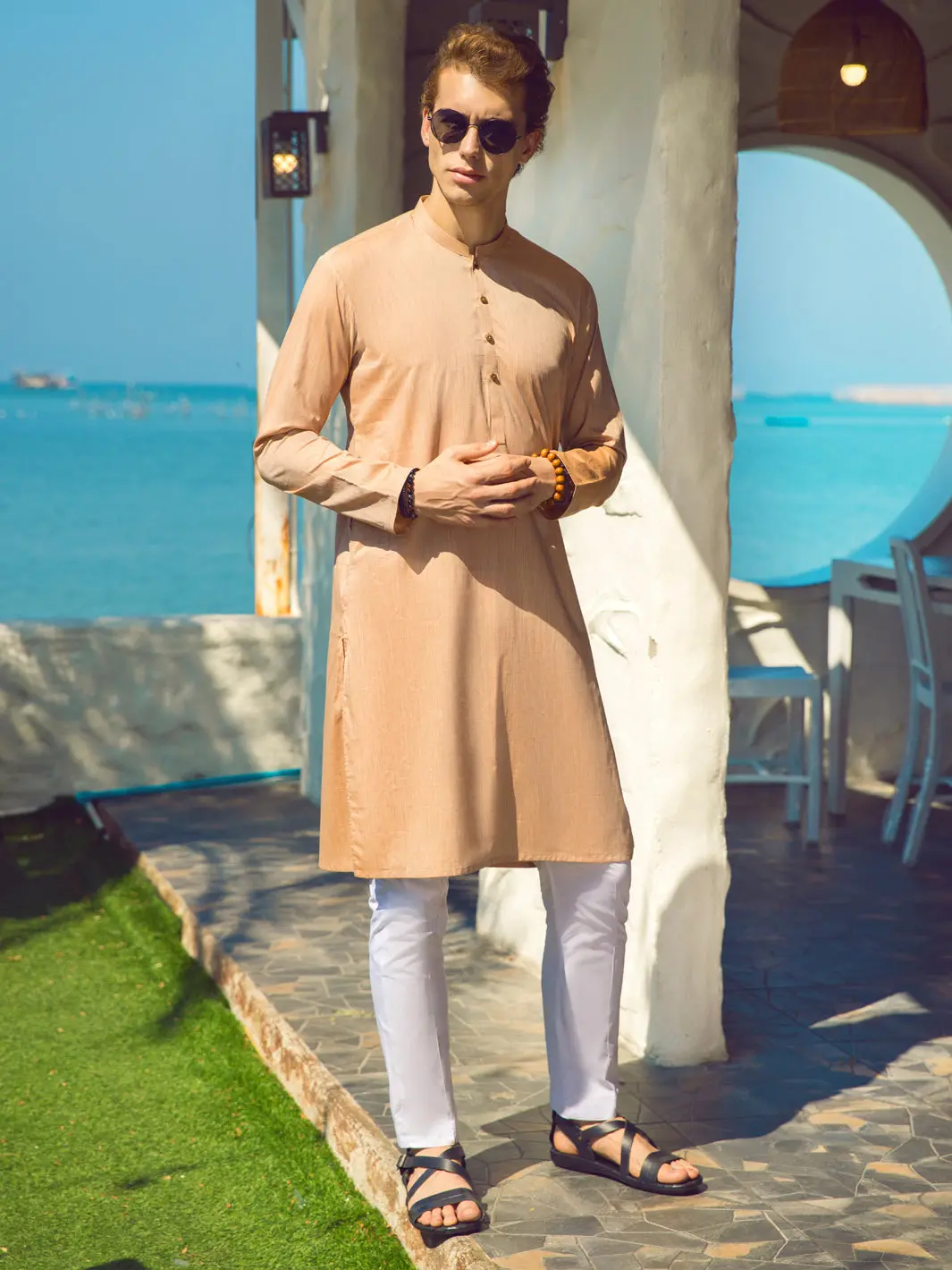 Peach Kurta - Al-K-966 1