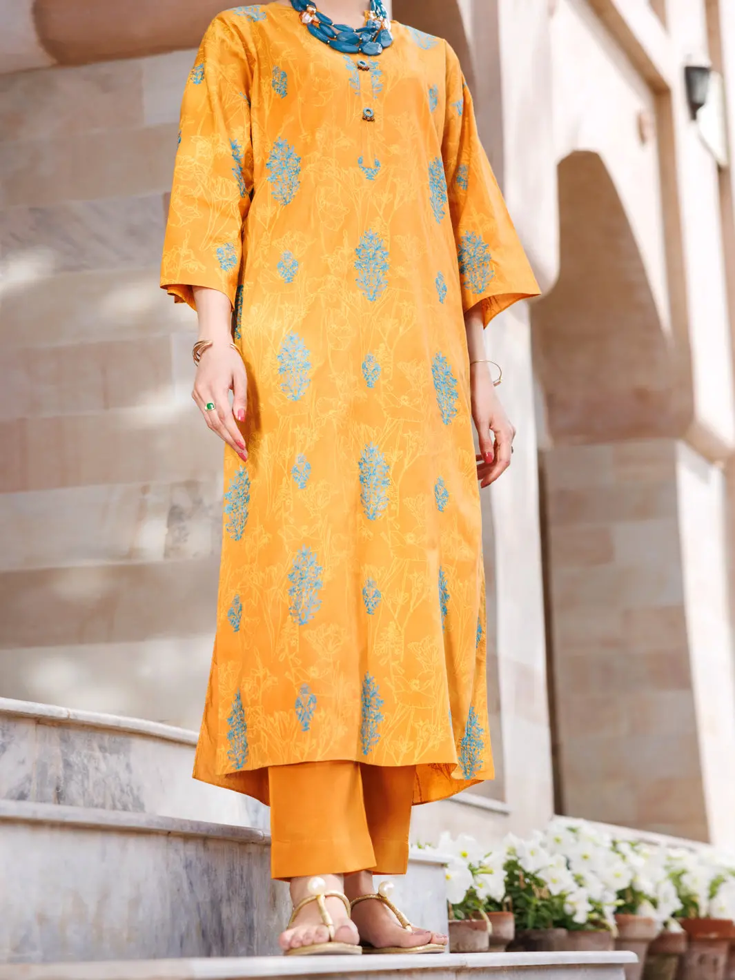 Mustard Lawn Tunic - Al-Lk-966 1