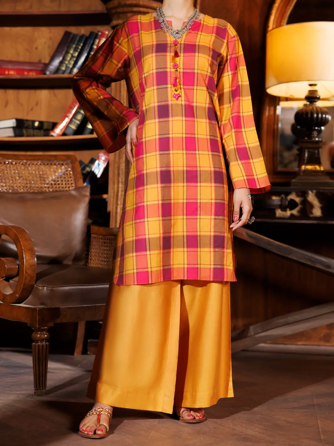 Mustard Yarn Dyed 2Pc Stitched - Al-2Ps-Lks-980 1