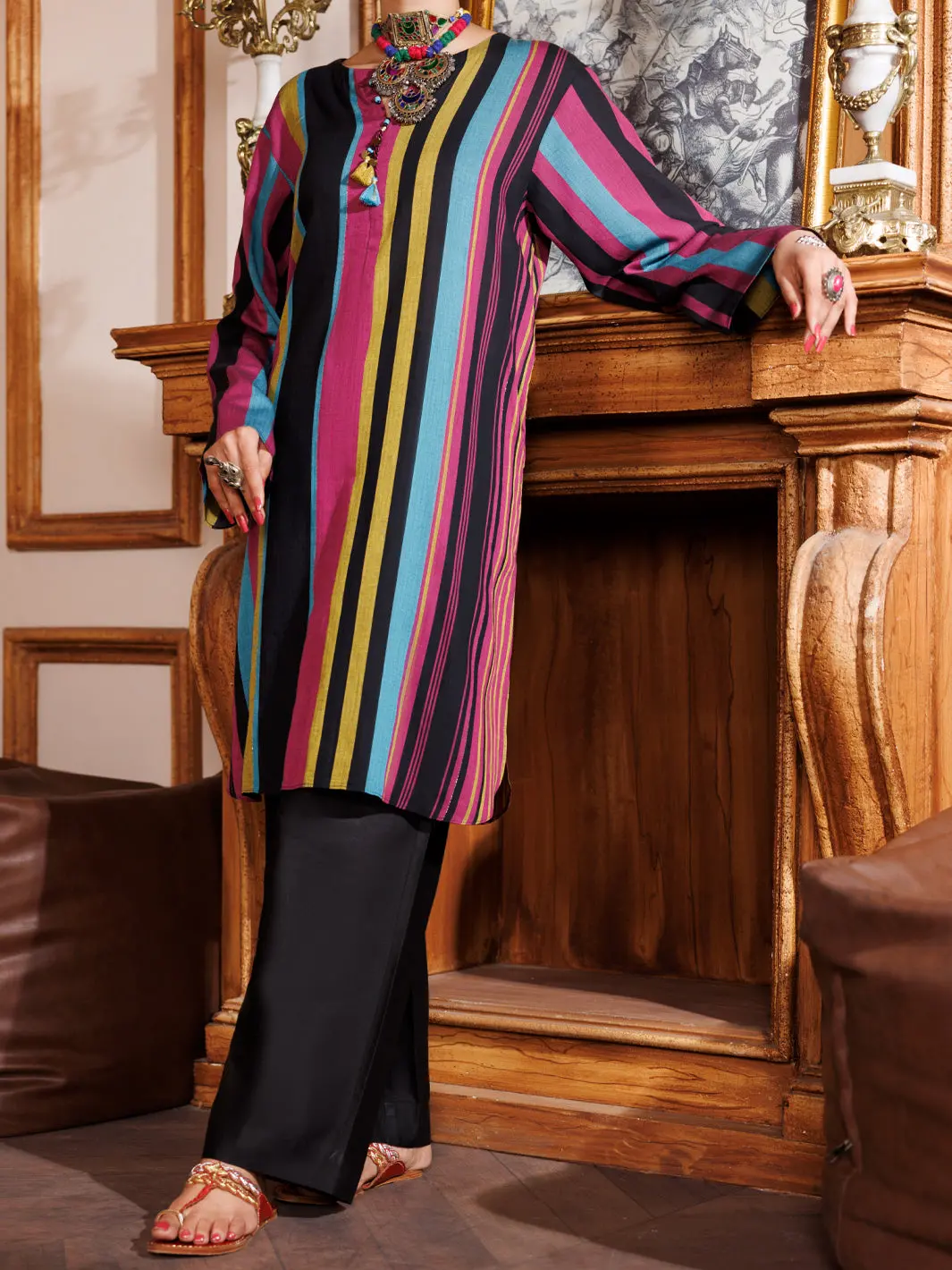 Black Yarn Dyed 2Pc Stitched - Al-2Ps-Lks-983 1