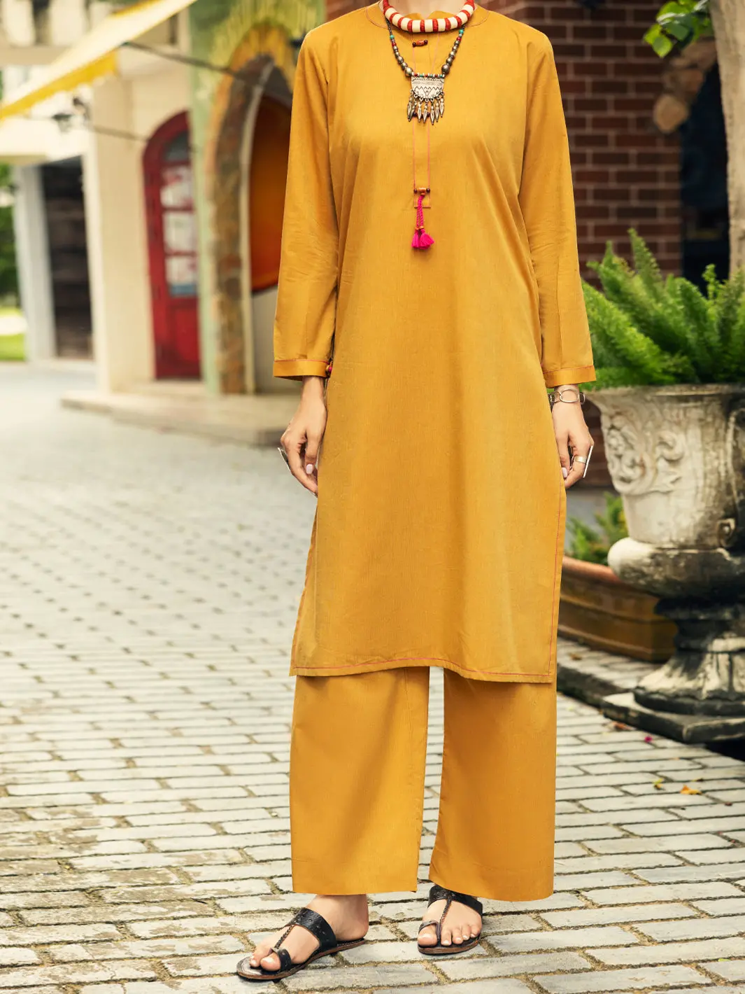 Mustard Yarn Dyed 2Pc Stitched - Al-2Ps-Lks-985 1