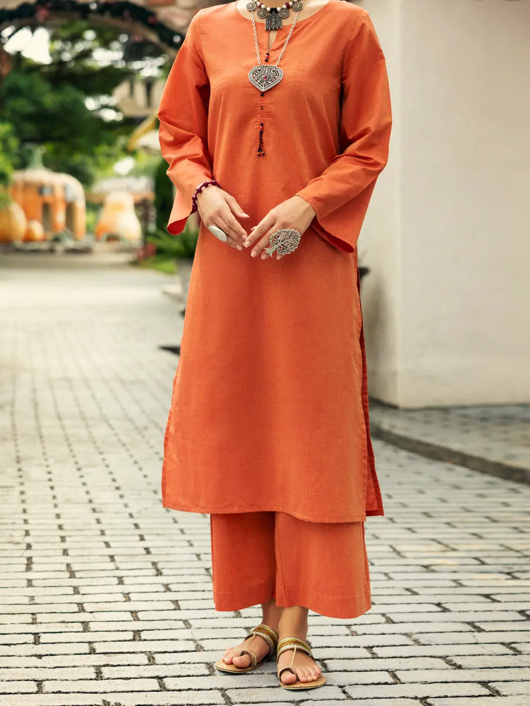 Peach Yarn Dyed 2Pc Stitched - Al-2Ps-Lks-984 1