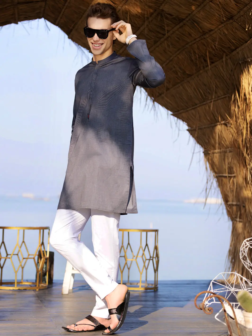 Grey Kurta - Al-K-997 1