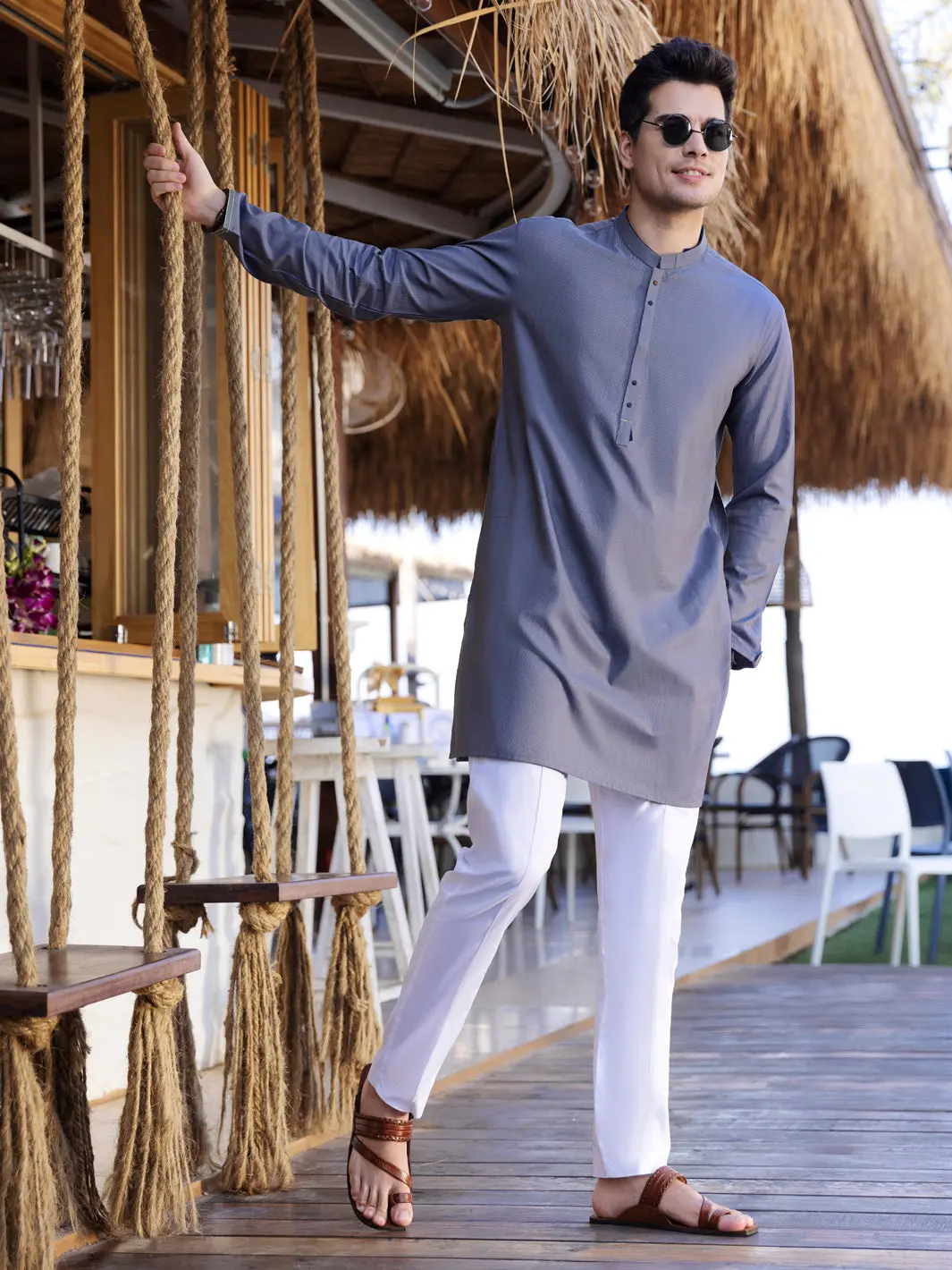 Grey Kurta - Al-K-998 1