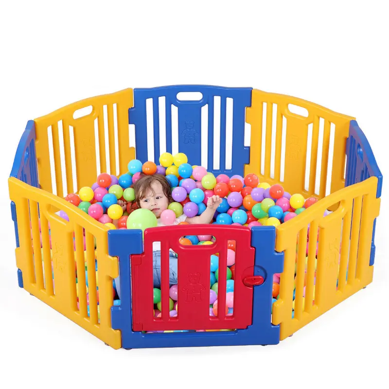 Portable Folding 8 Panel Kids Playpen / Play Yard 1