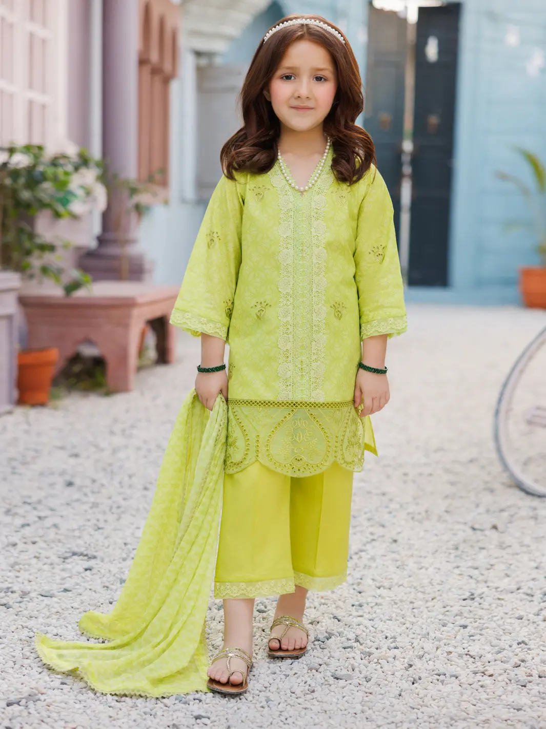 Parrot Green Lawn Formal 3Pc Stitched - Algr-3Ps-Ls-036 1