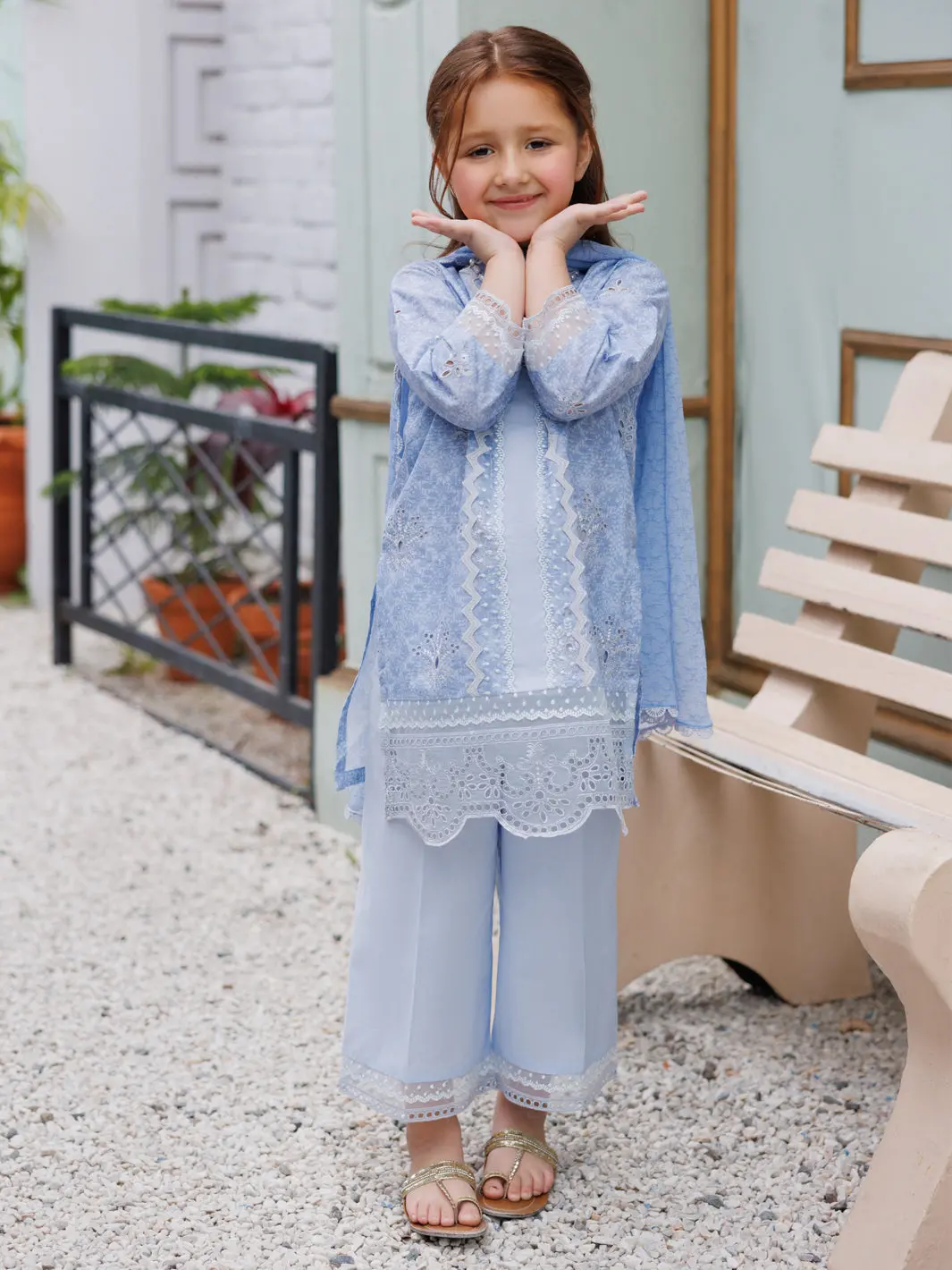 Sky Blue Lawn Formal 3Pc Stitched - Algr-3Ps-Ls-038 1