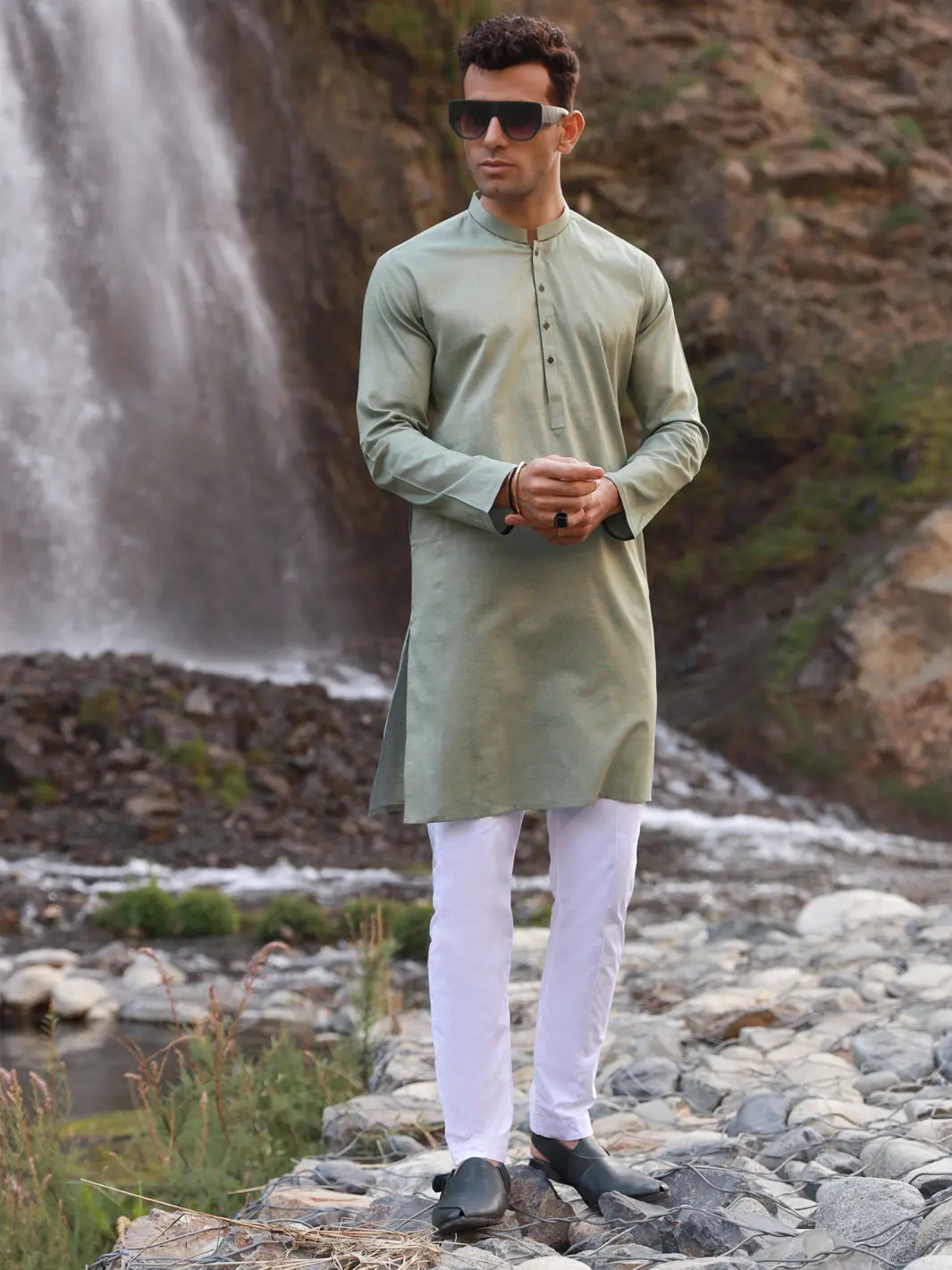 Green Kurta - Al-K-1029 1